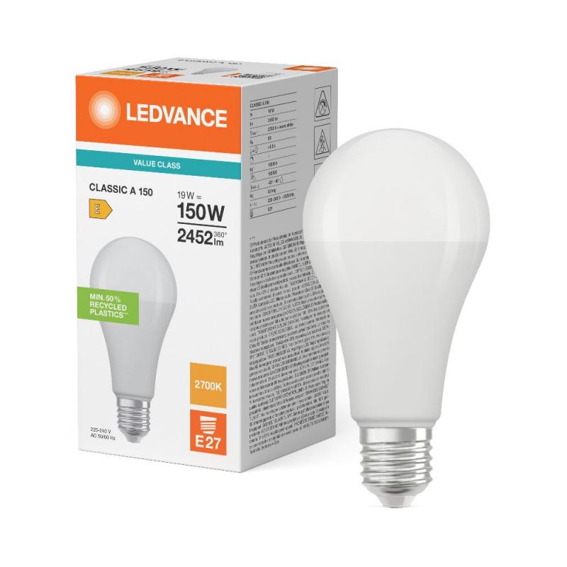 Ledvance E27 LED Lampe Classic matt leistungsstark mit 19W wie 150W 2700K warmweißes Licht